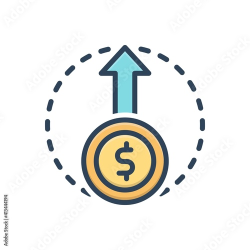 Color illustration icon for expensive