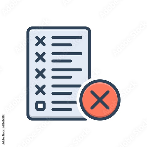 Color illustration icon for mistake 