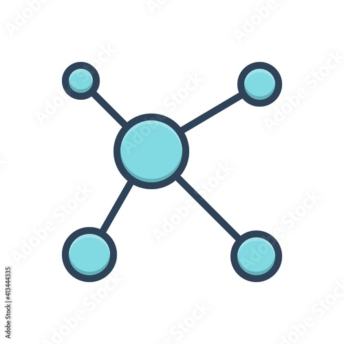 Color illustration icon for molecules