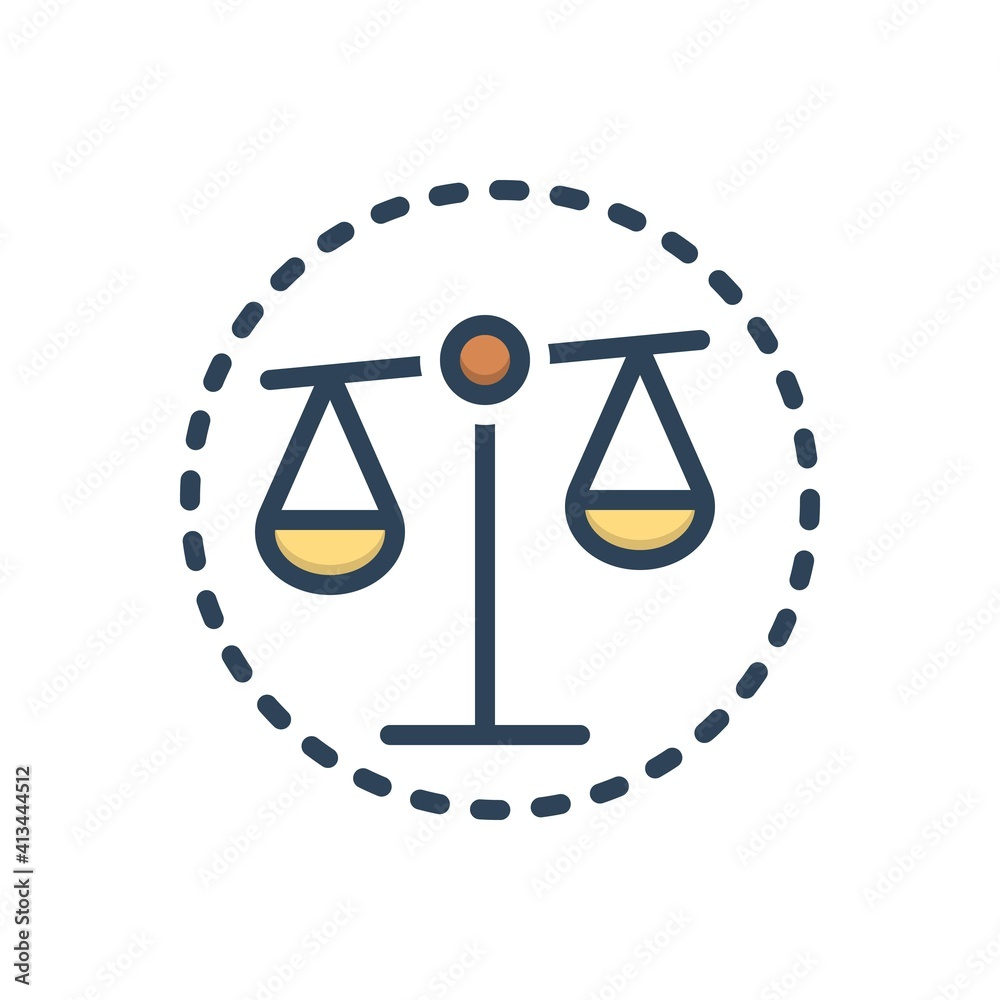 Color illustration icon for bias