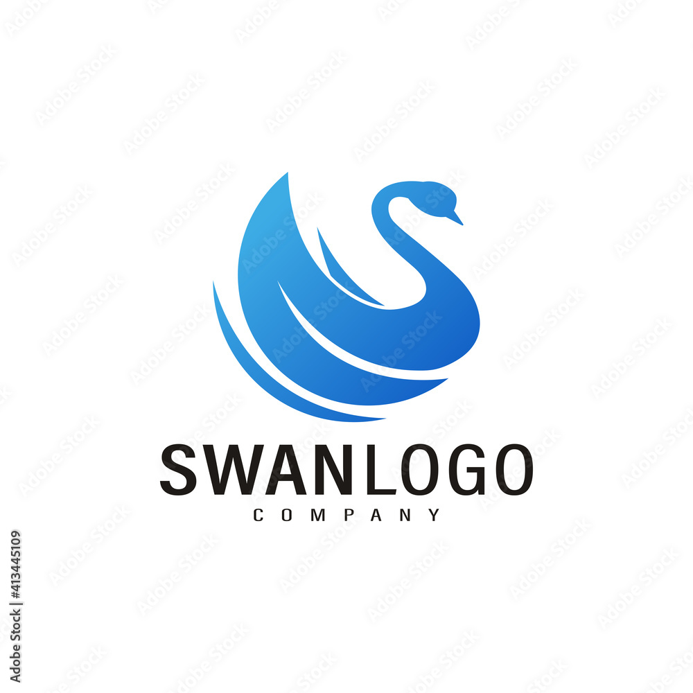 Fototapeta premium Swans symbol logo design illustration