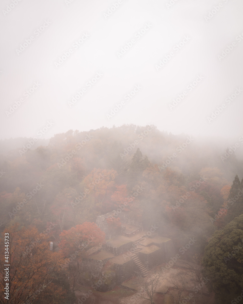 岐阜県 苗木城跡 紅葉