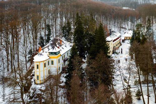 Kokapu hunting castle near by nagyhuta town in Hungary. Amazing hiking area. fantastic nature mood. photo