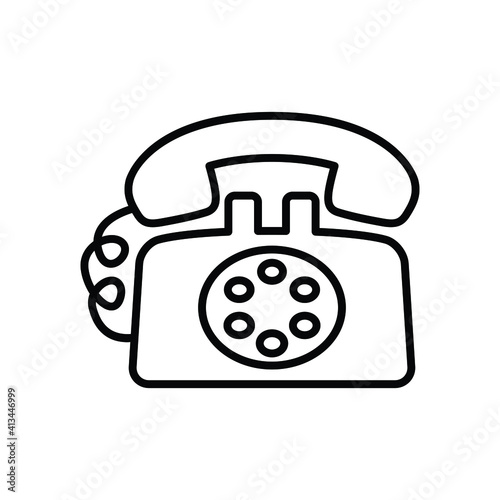 Retro landline telephone icon