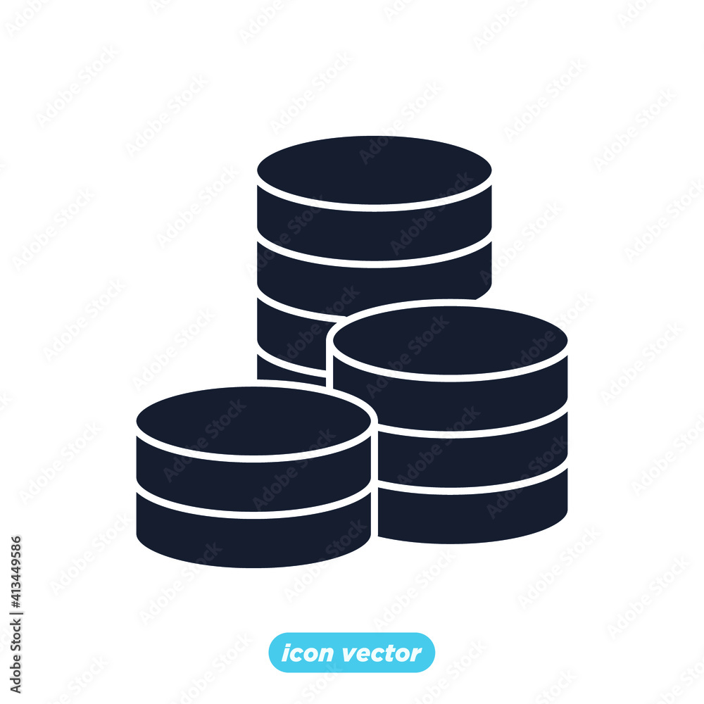 Coins icon. money coin business coin symbol template for graphic and web design collection logo vector illustration Coins icon. money coin business coin symbol template for graphic and web design collection logo vector illustration