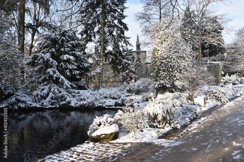 Rennes, Thabor, parc, neige