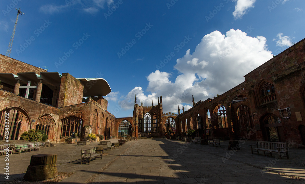 Coventry old cathedra panoramic