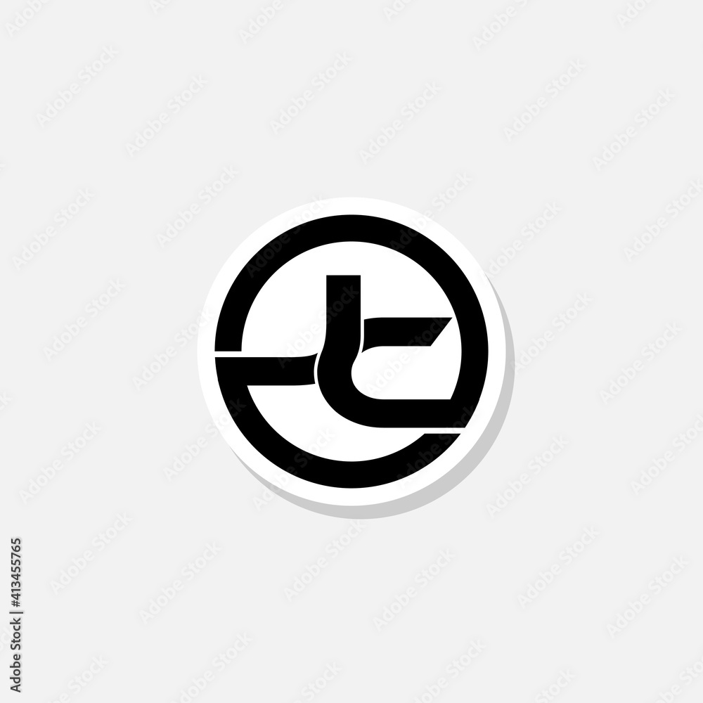 JC J C Letter Circle Logo Sticker JC J C Letter Circle Logo Sticker