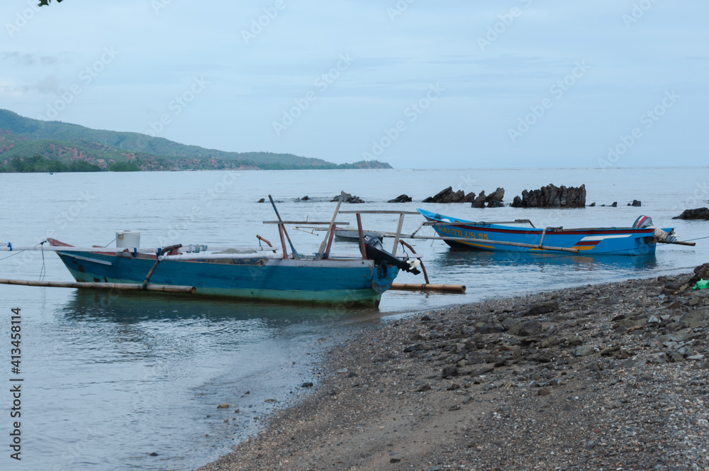 Boats were on the beach side, Dili Timor Leste