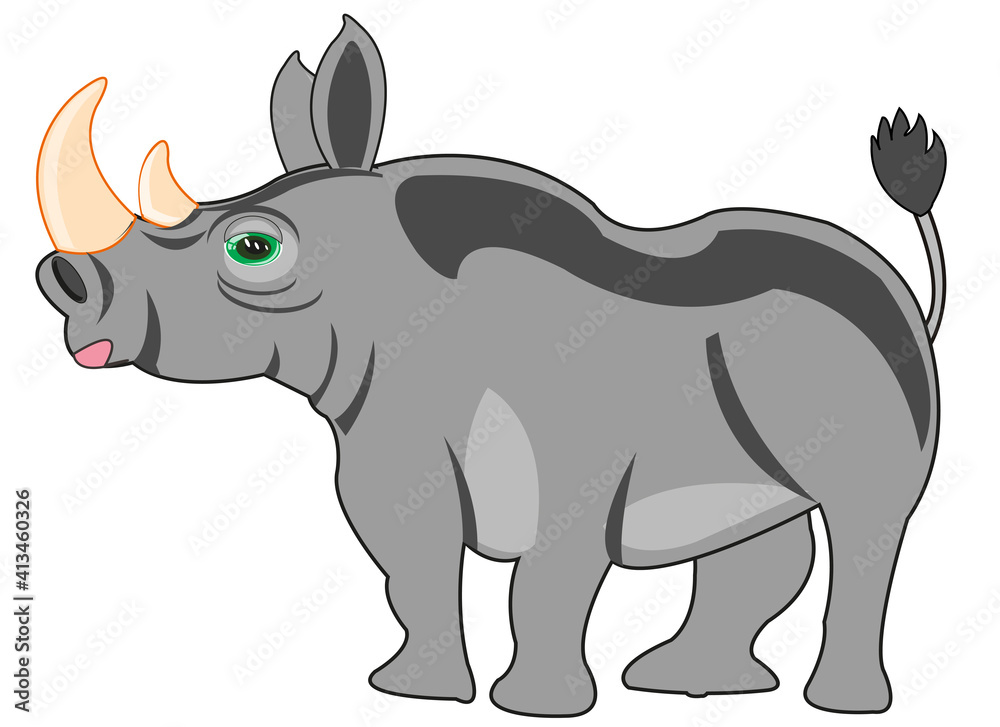 African animal rhinoceros type from the side