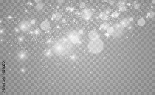 Beautiful sparks shine with special light. Vector sparkles on a transparent background. Christmas abstract pattern. A beautiful illustration for the postcard. The background for the image. Luminaries.