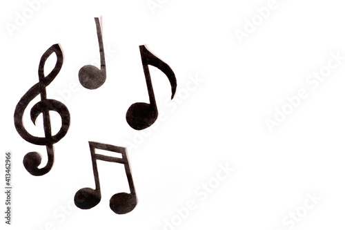 musical notes on a white background. musical concept