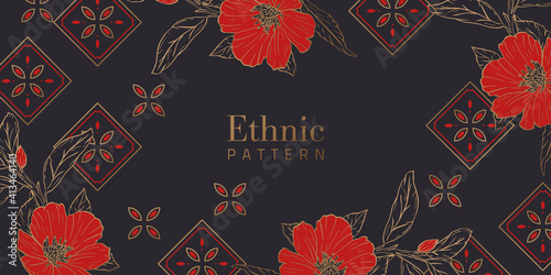 Red and Black Oriental Pattern