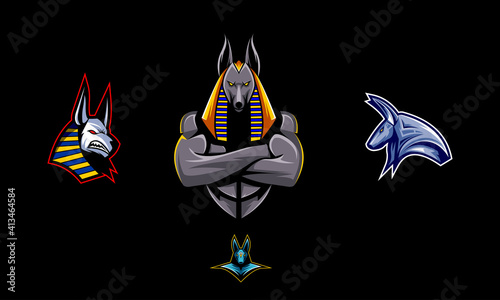 Bundle of Anubis vector mascot logo design