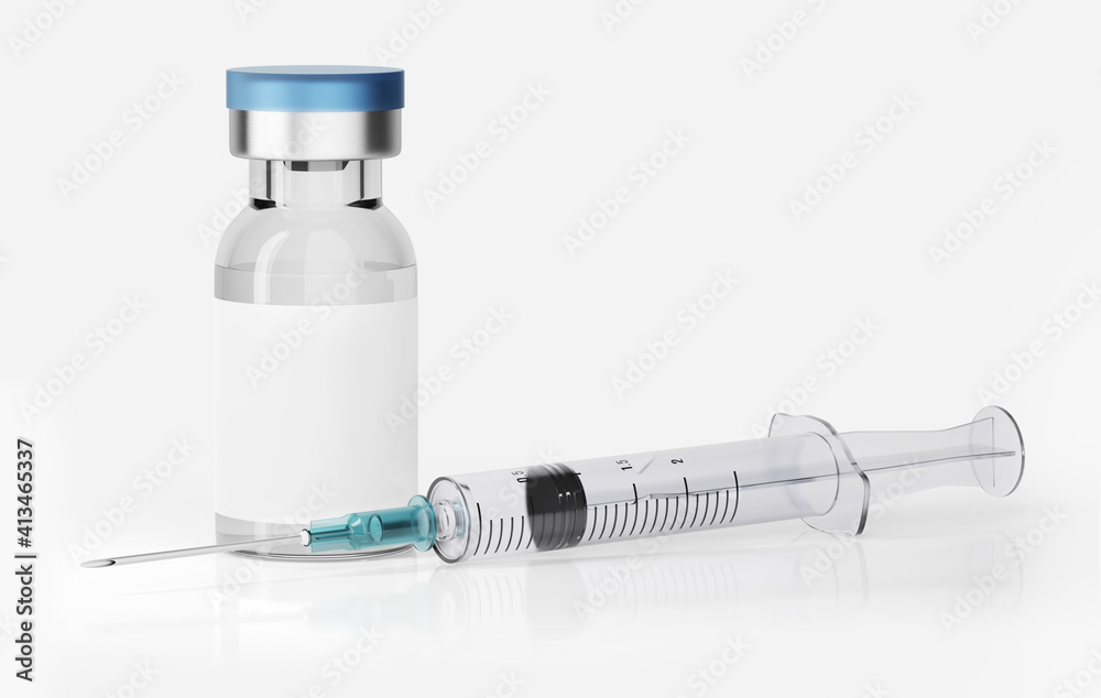 vial with vaccine and syringe isolated on white background vial with vaccine and syringe isolated on white background
