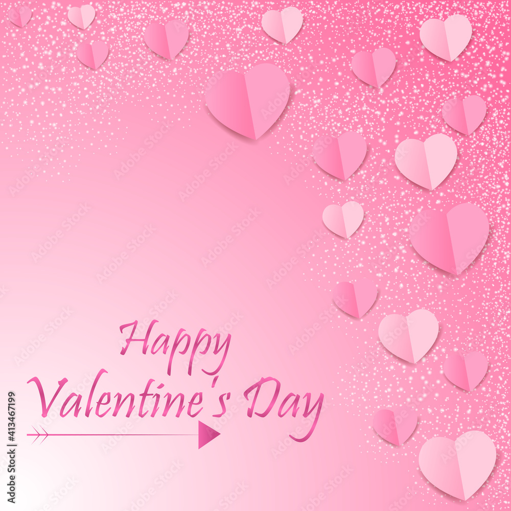 Heart shape love and romance background for Happy Valentine's Day greetings