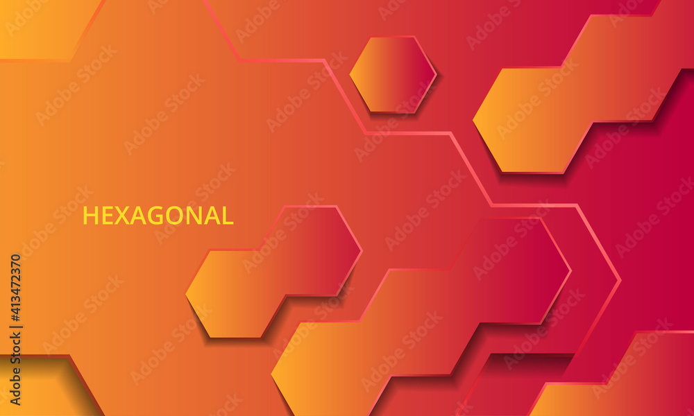 Orange abstract paper cut hexagon background Orange abstract paper cut hexagon background