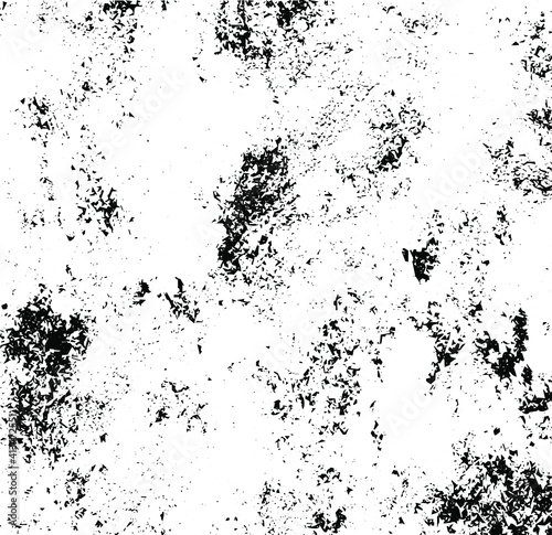 Grainy messy overlay of empty, aging, scratched wall. Lines, dots and spots structural texture. Cool and artsy faux leather background. Abstract vector illustration. Black isolated on white. EPS10