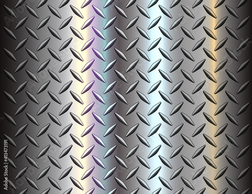 Diamond steel metal sheet texture background, shiny vector illustration.