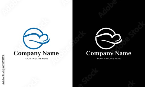 Massage logo ,Back Massage in Beauty Salon Physiotherapy Concept