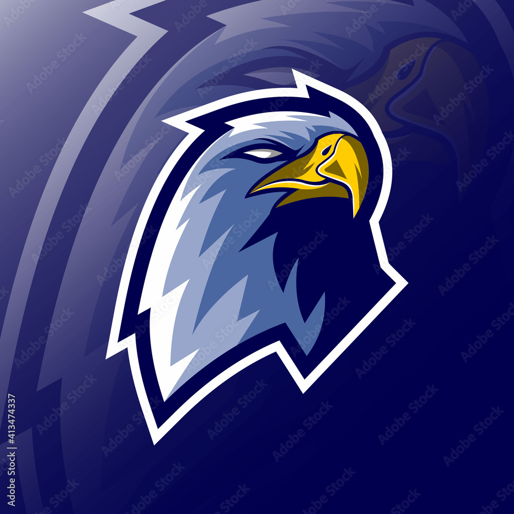Fototapeta Head eagle mascot logo e-sport design