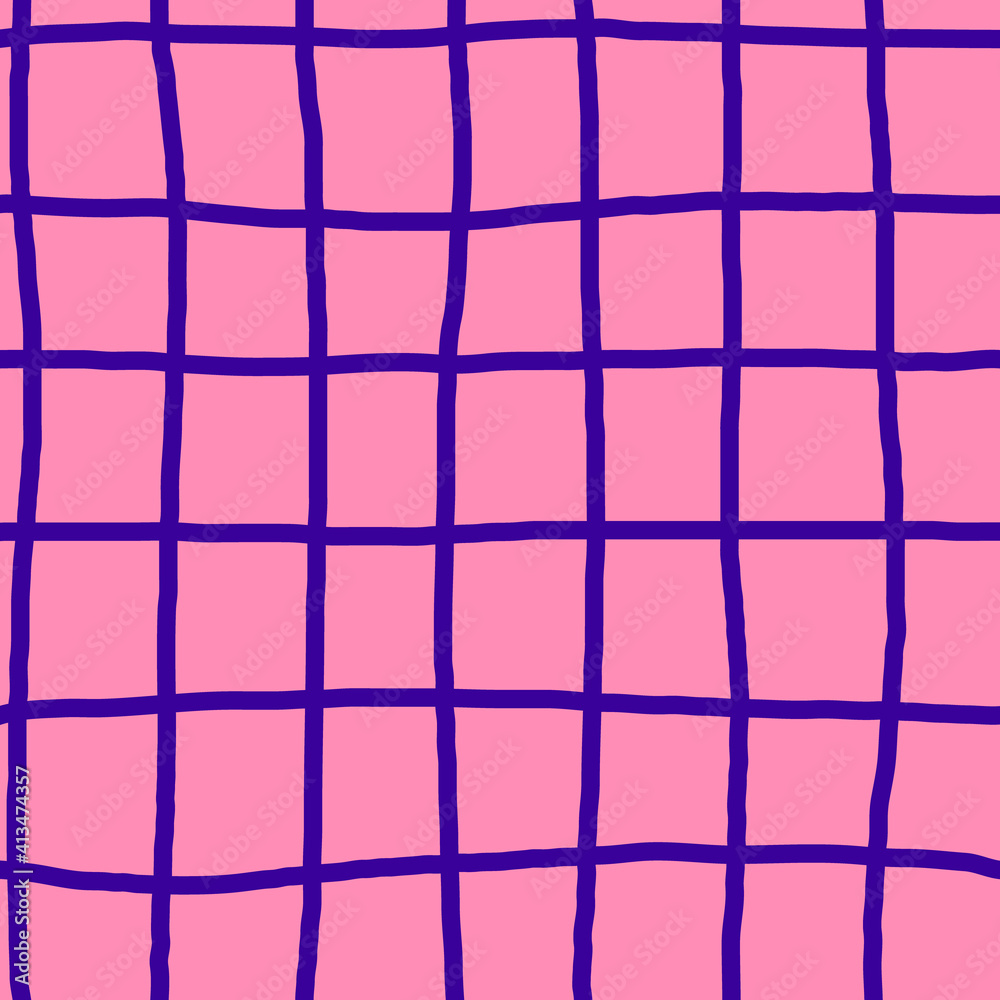 Grid seamless pattern. Hand drawn simple rough check background. Modern scribble trendy mesh print for fashion fabric. Abstract geometric marker square texture. Grid seamless pattern. Hand drawn simple rough check background. Modern scribble trendy mesh print for fashion fabric. Abstract geometric marker square texture.
