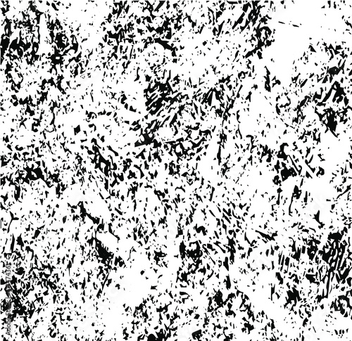 Grainy messy overlay of empty, aging, scratched wall. Lines, dots and spots structural texture. Cool and artsy faux leather background. Abstract vector illustration. Black isolated on white. EPS10