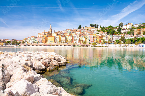 colorful town Menton on cote d'azur in south France