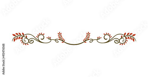 decorative vintage border illustration (natural plant)