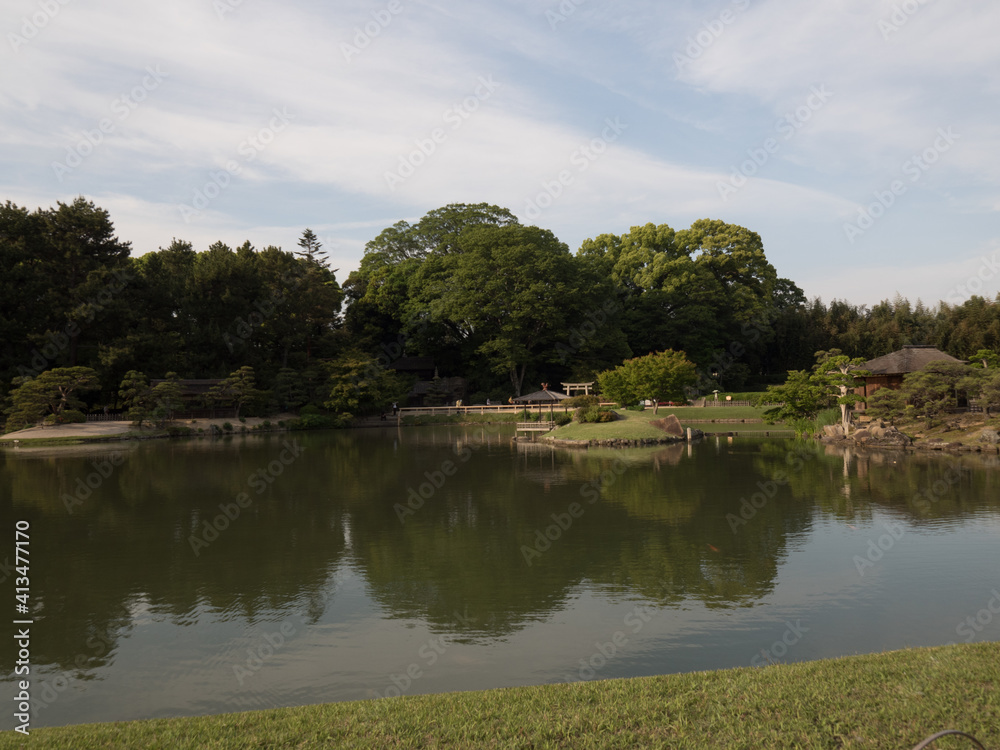 Jardín Korakuen, en Okayama, Japón