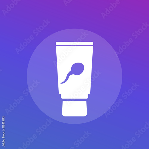 spermicide, spermicidal gel vector icon