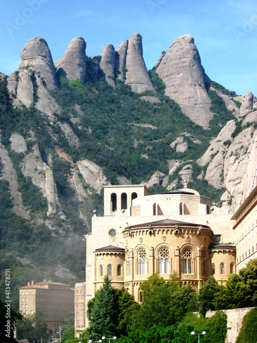 Benedictine abbey of Santa Maria de Montserrat perfect mountain view