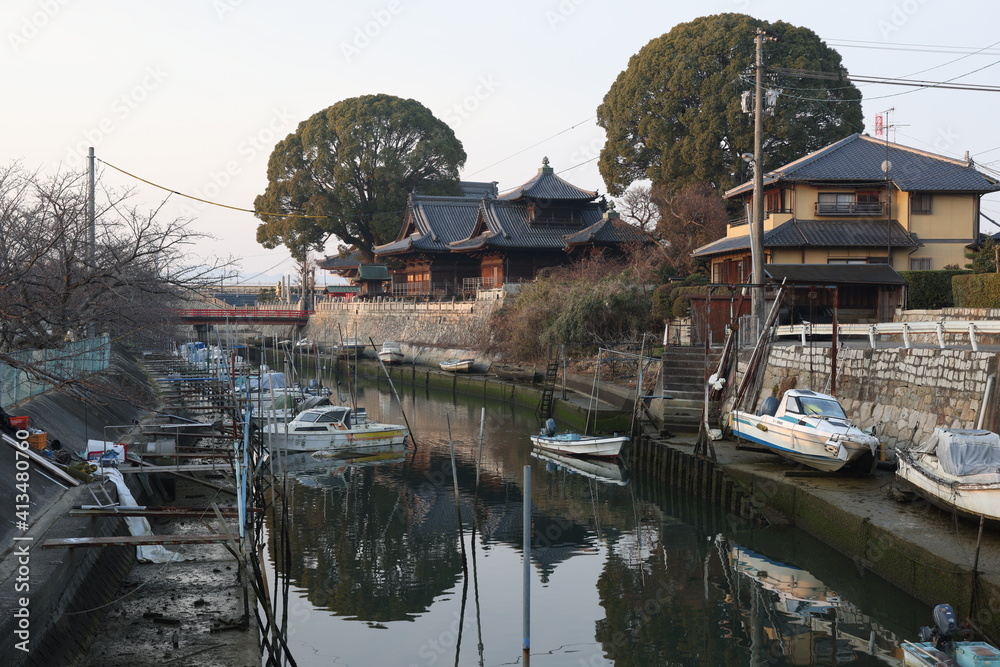 Naklejka premium 日本の岡山県西大寺の観音院