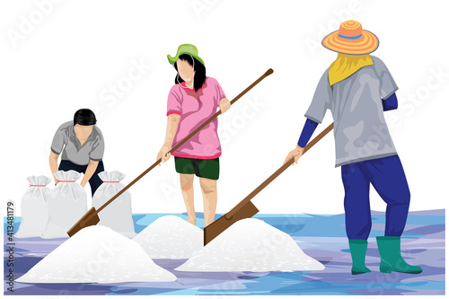 agriculturist work with salt vector design