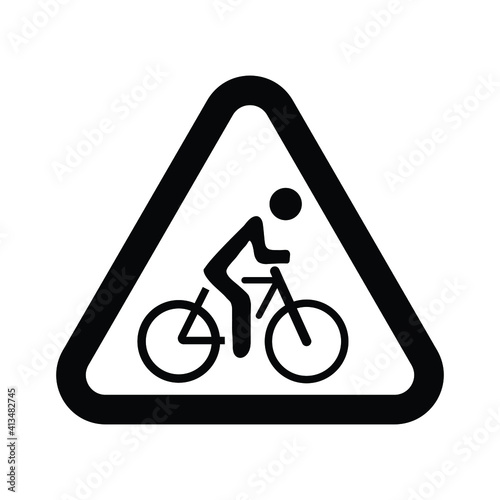 road sign cyclists only vector icon eps 10