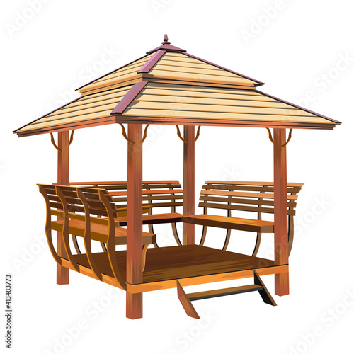 isolated wooden hut on white background vector design