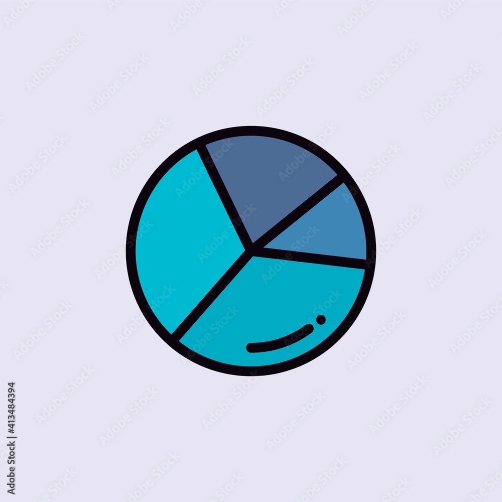 Vector illustration of flat diagram icon in blue, red, green, yellow and purple color Vector illustration of flat diagram icon in blue, red, green, yellow and purple color