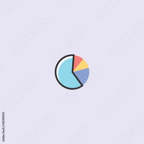 Free Download Vector illustration of flat diagram icon in blue, red, green, yellow and purple color - GFXLoad