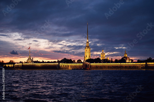 Saint Petersburg, Russia. Peter and Paul fortress at night