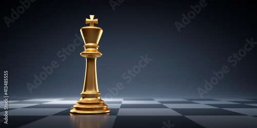Golden chess king - Business leader concept - Strategy planning and competition