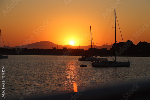 sunset in the harbor