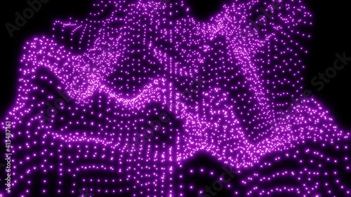 Abstract bokeh background animation, blurry purple sparkling circles glittering on black, 4K interesting animation.