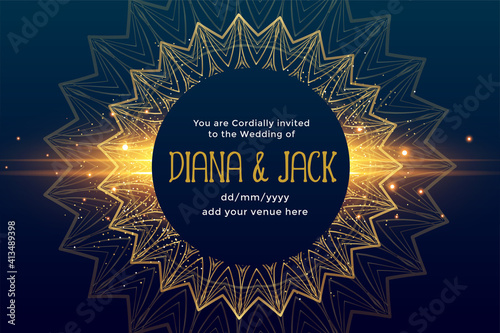 premium golden wedding invitation template design
