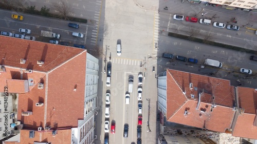 Aerial view of intersection road