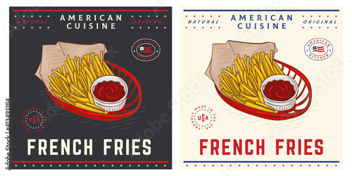 French Fries With Ketchup In Basket