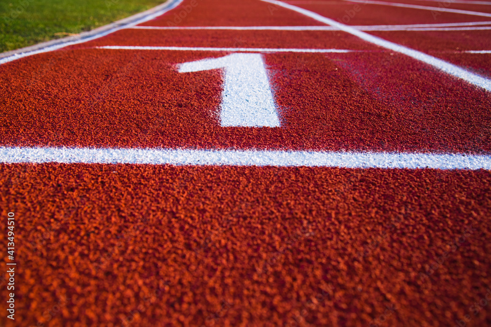 Red running sport track background and texture Red running sport track background and texture