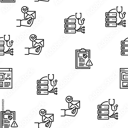 Incident Management Vector Seamless Pattern Thin Line Illustration