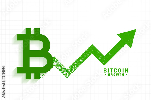 bitcoin upward growth rise chart background