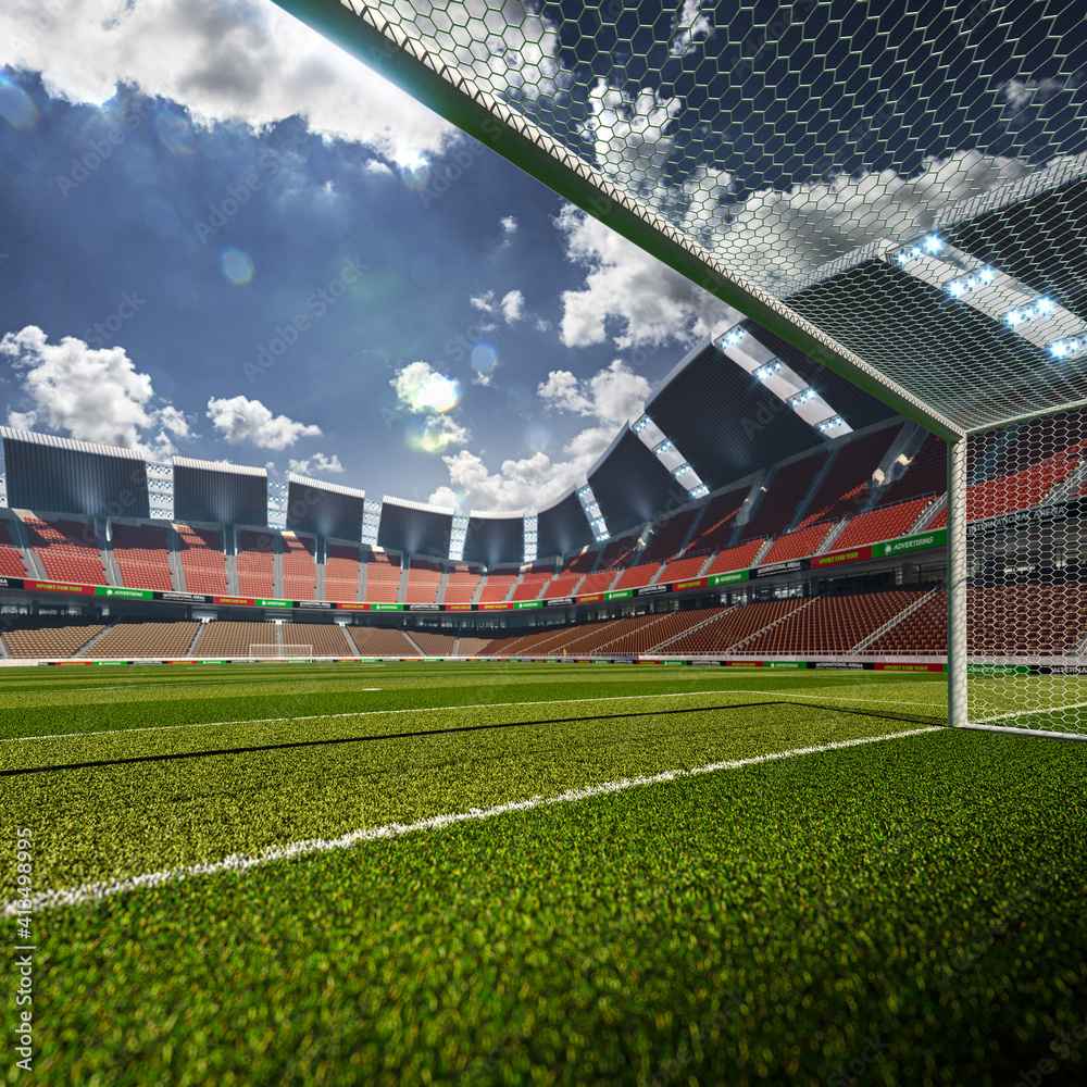 Fototapeta premium Empty goals of soccer stadium