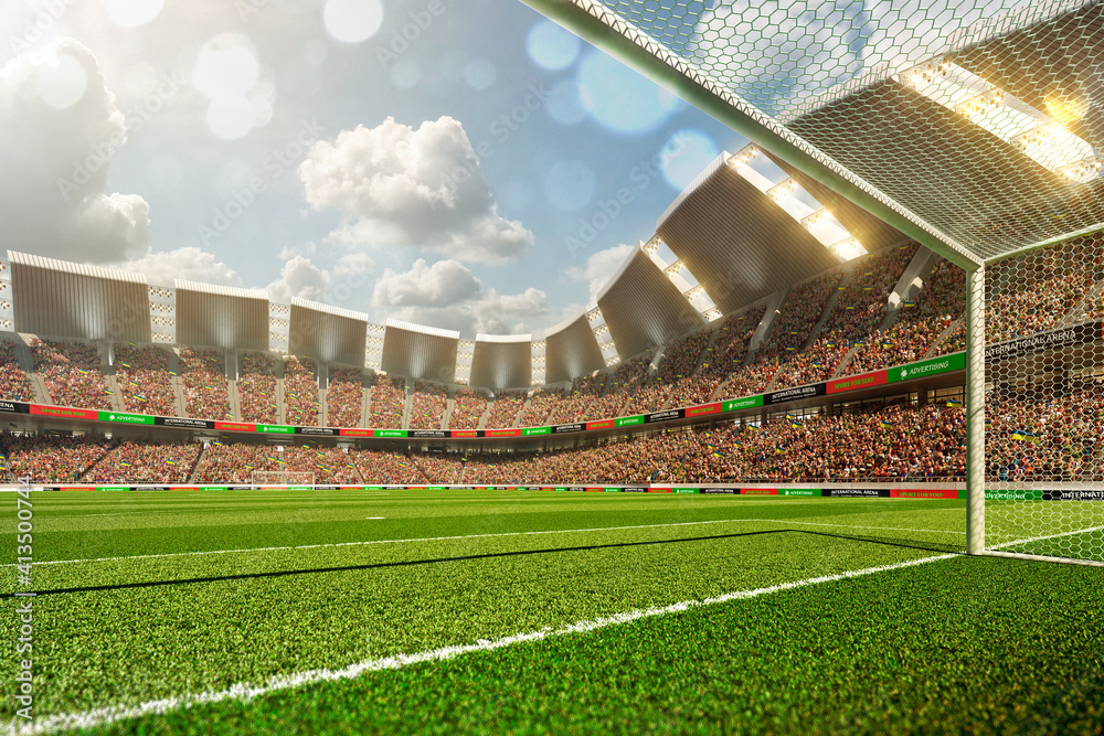 Fototapeta premium Empty goals of soccer stadium